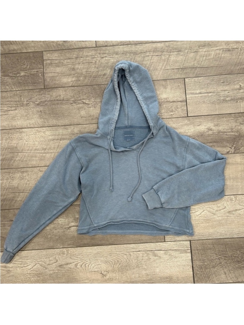 American Eagle Blue Cropped Hoodie